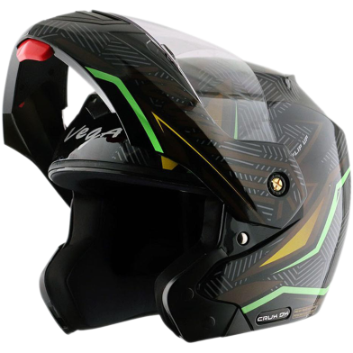 Vega Crux Dx Energy Black Neon Green Helmet image