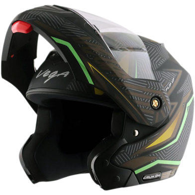 Vega Crux Dx Energy Dull Black Neon Green Helmet image