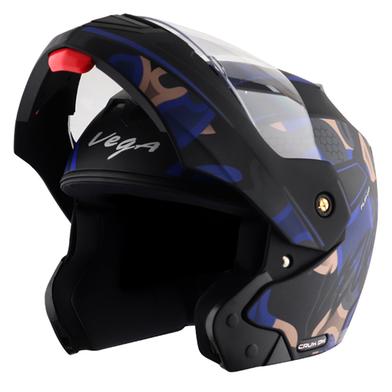 Vega Crux Dx Fighter Dull Black Blue Helmet image