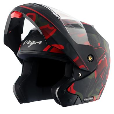 Vega Crux Dx Fighter Dull Black Red Helmet image