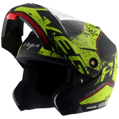 Vega Crux Dx Victor Dull Black Neon Yellow Helmet image