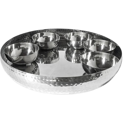 Venus Hammered Thali Set With Bowl image