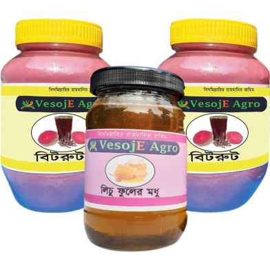 VesojE Agro Bitroot Powder-150gm and Bitroot Powder-150 gm With Lychee flower Honey-250g(Buy 2 Get 1 FREE) image