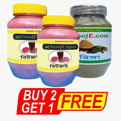 VesojE Agro Bitroot Powder-150gm and Moringa Powder-150 gm With Bitroot Powder-150gm(Buy 2 Get 1 FREE) image