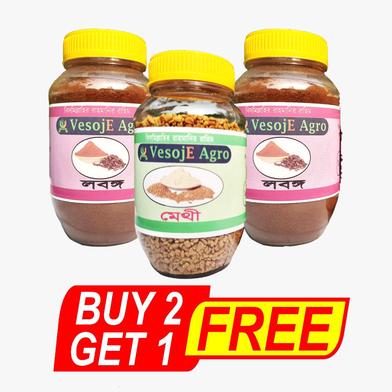 VesojE Agro Cloves Powder -100 gm and Cloves Powder-100 gm With Mehti -150gm (Buy 2 Get 1 FREE) image