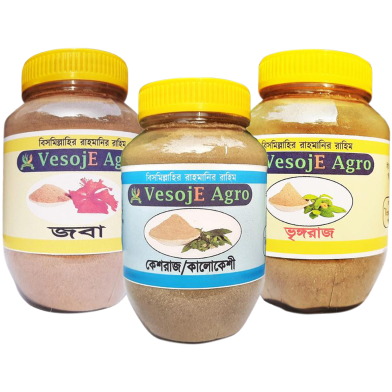 VesojE Agro Joba Powder-100gm and Vingoraj Powder-100gm With Kesraj Powder -100gm (Buy 2 Get 1 FREE) image