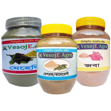 VesojE Agro Mehedi Powder-150gm and Joba Powder-100gm With Kesraj Powder-100g(Buy 2 Get 1 FREE) image