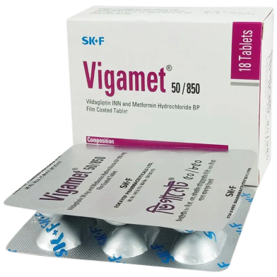 Vigamet 50mg 850mg Tablet 6's Strip image