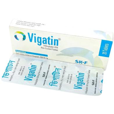 Vigatin 50mg Tablet 10's Strip image