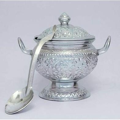Vintage Aluminium Food Dish with Lid 8 Inch image