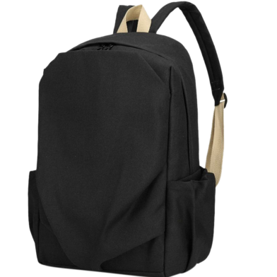 Vintage Style Backpack Simple Large Capacity Backpack - Black image