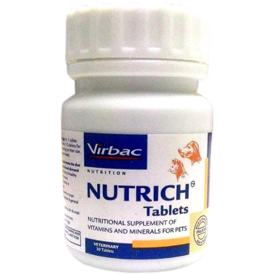 Virbac Nutrich Vitamins And Minerals Supplements For Cat And Dog Tablets 30pis image