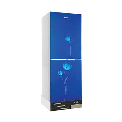 Vision Glass Door Refrigerator RE-185 Liter Blue Flower Bottom Mount image