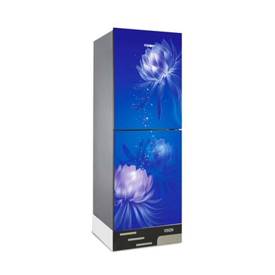 Vision Glass Door Refrigerator RE-252 Liter Digital Blue Lily Bottom Mount image