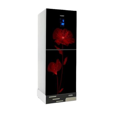 Vision Glass Door Smart Dispenser Refrigerator RE-238L Daisy Red Flower Bottom Mount image