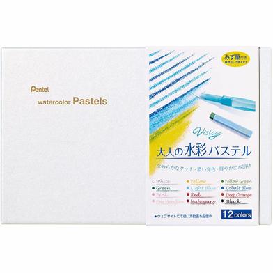 Vistage Water Color Pastel 12 Colors Set With Water Brush Set image