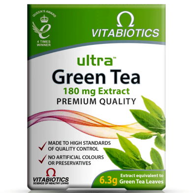 Vitabiotics Ultra Green Tea - 180mg Extract 30 Tablets image