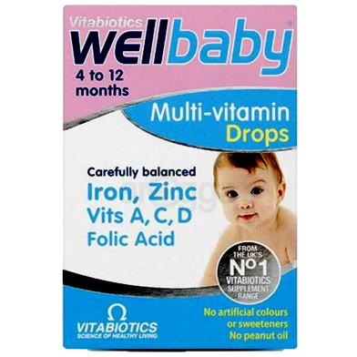 Vitabiotics Wellbaby 4 to 12 Months Multi-Vitamin Drops - 30ml image