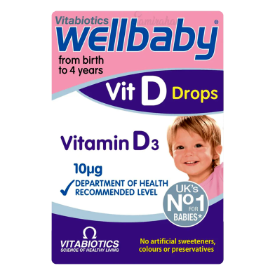 Vitabiotics Wellbaby Vitamin D Drops Birth To 4 Years 30ml image