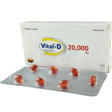 Vital-D 20000 IU 7's Strip Capsule image