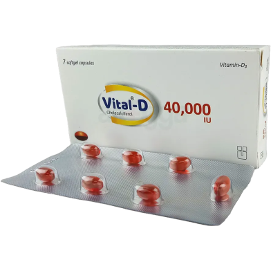 Vital-D 40000 IU 7's Strip Capsule image