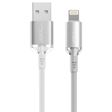 Vyvylabs Crystal Series Fast Charging Data Cable USB to iP 2.4A 1M White ( VCSUL-01) image