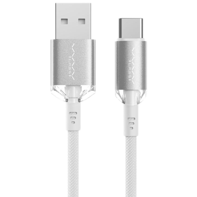 Vyvylabs Crystal Series Fast Charging Data Cable USB to Type-C 3A 1M White image