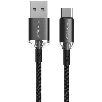 Vyvylabs Crystal Series Fast Charging Data Cable USB to Type-C 3A 1M Black(VCSUC-02) image