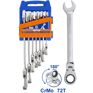 WADFOW WSP5207 Flexible Ratchet Spanner Set 7 Pcs image