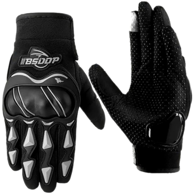 Wall Touch- Motorcycle Racing Leather And Fabric Full Finger Gloves Bike Safety For Biker image