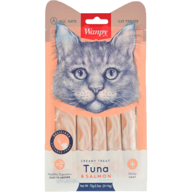 Wanpy Creamy Treat Tuna and Salmon (14gm x 5) 70 gm image