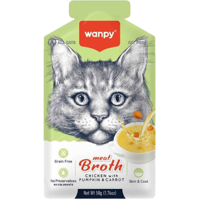 Wanpy Meat Broth Chicken with Pumpkin and Carrot for Cats 50 gm image