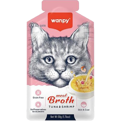 Wanpy Meat Broth Tuna and Shrimp for Cats 50 gm image