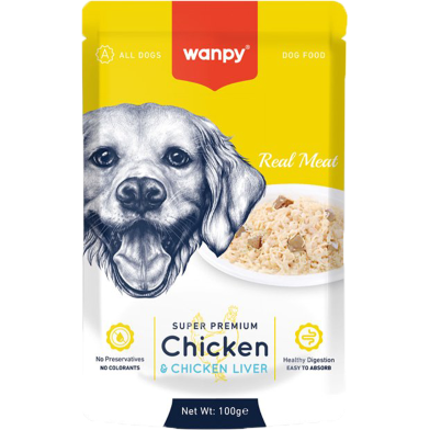 Wanpy Super Premium Dog Wet Food Chicken and Chicken liver 100 gm image