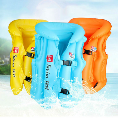 Water Adventures With The Kids Learn Life Safety Jackets Inflatable PVC Swim Vest For Ages 5-10 Years (lifejacket_poly_5to10_ran)5-10 Years Any Color image