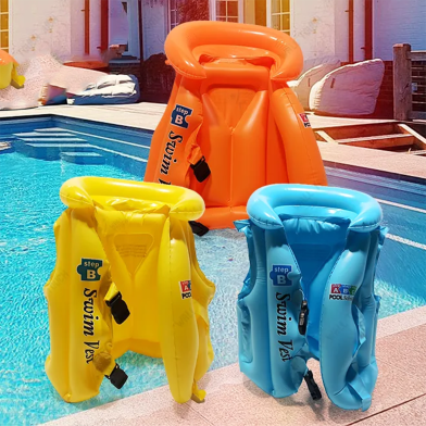 Water Adventures With The Kids Learn Life Safety Jackets Inflatable PVC Swim Vest For Ages 7-12 Years (lifejacket_poly_7to12_ran) - Any Color image