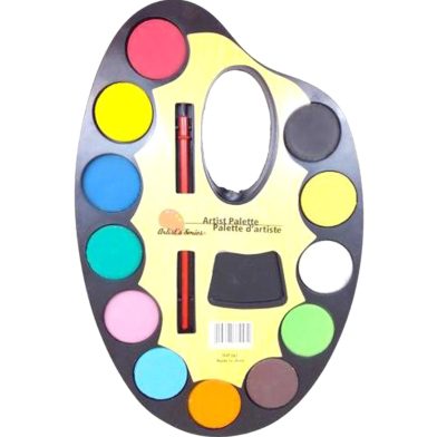 Water Color Cakes Artist Palette Artist's Series with brush image
