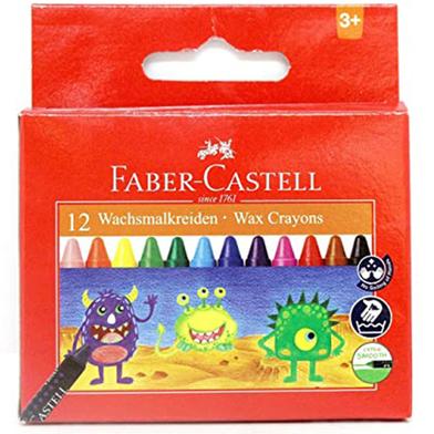 Faber Castell Wax Crayon 75mm 12Pcs image