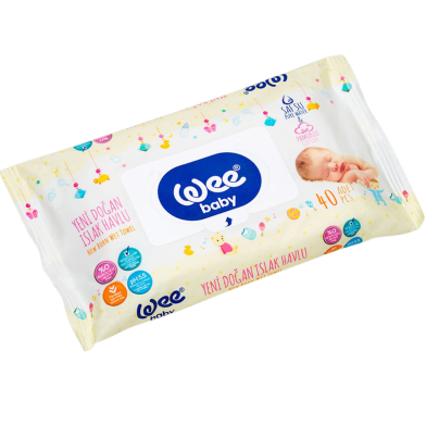 Wee Baby New Born Wet Towel - 40 pcs image