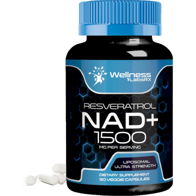 Wellness Labs RX NAD Plus Resveratrol 1500 mg 90 Veggie Capsules image