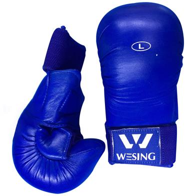 Wesing Karate Gloves Leather Size L Blue image