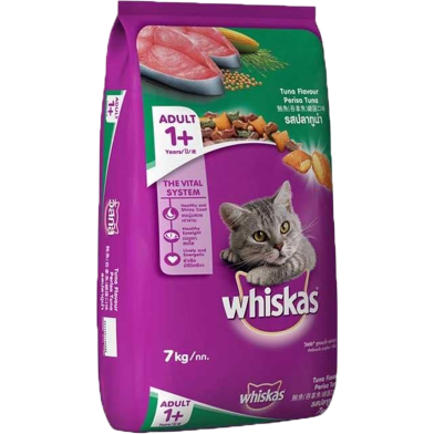 Whiskas Adult 1 Plus year Dry Cat Food Food Tuna Fish Flavor 7 kg image