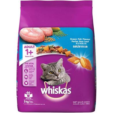 Whiskas Adult (1 Year) Dry Cat Food Ocean Fish Flavour 3kg image