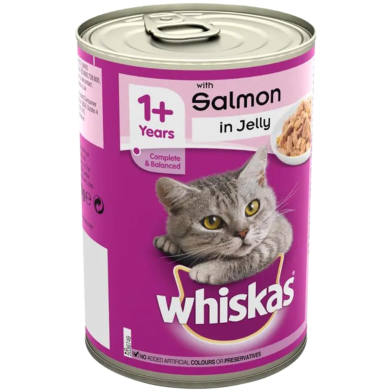 Whiskas Adult Can in Jelly with Salmon - 390gm image