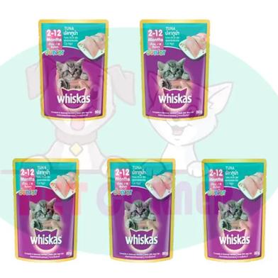 Whiskas Junior Tuna Wet Food For Kitten Pouch 80gm - 5Pcs image
