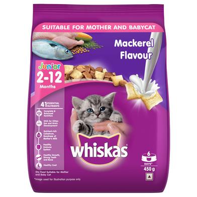 Whiskas Kitten Dry Cat Food Mackerel Flavour - 450gm image