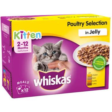 Whiskas Kitten Poultry Selection in Jelly Pouch - 100gm - 12Pcs image
