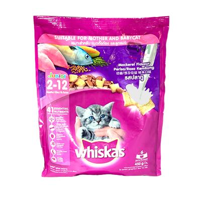 Whiskas Mother And Baby Junior Cat Food Mackerel Flavour 450 gm image