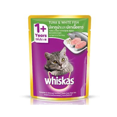 Whiskas Pouch Adult Wet Cat Food Tuna And White Fish 85g image