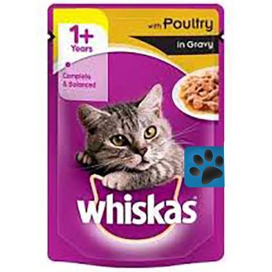 Whiskas Wet Cat Food For Adult Poultry Selection in Gravy - 100gm image